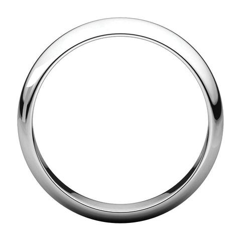 10k White Gold 5mm Half Round Band, Size 11.5