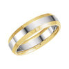 6 mm Two-Tone Comfort-Fit Wedding Band Ring in 14k White and Yellow Gold (Size 7 )