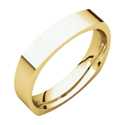 14k Yellow Gold 4mm Square Comfort Fit Band, Size 5