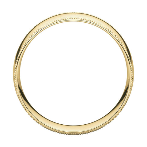 10k Yellow Gold 7mm Light Comfort Fit Milgrain Band , Size 11.5