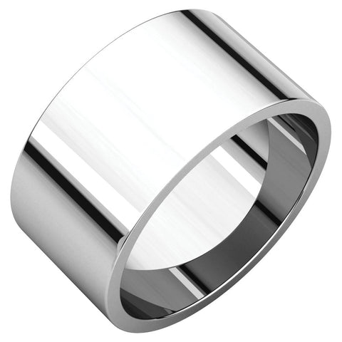 10k White Gold 10mm Flat Band, Size 11