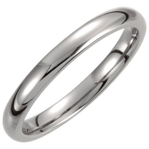 Titanium 3mm Domed Polished Band Size 12.5