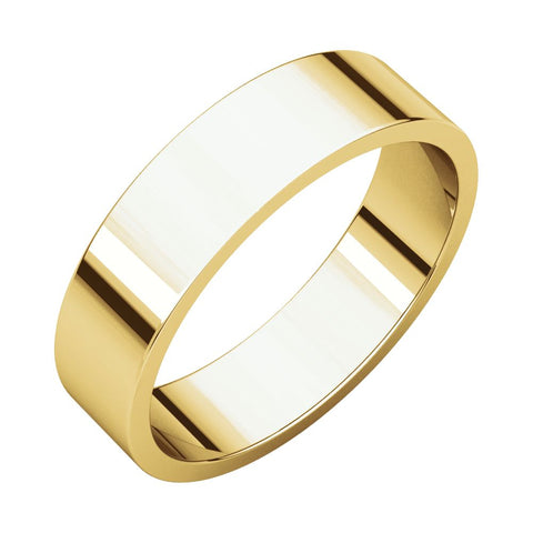 14k Yellow Gold 5mm Flat Band, Size 4