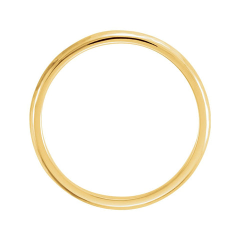 14k Yellow Gold 2mm Half Round Hammer Finish Band Size 6