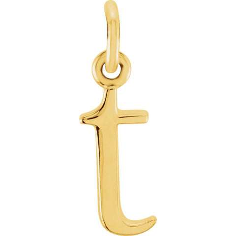 14k Yellow Gold "t" Lowercase Initial Pendant