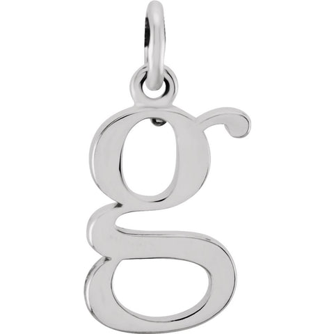 14k White Gold "g" Lowercase Initial Pendant