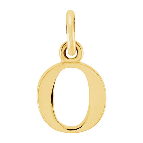 14k Yellow Gold "o" Lowercase Initial Pendant