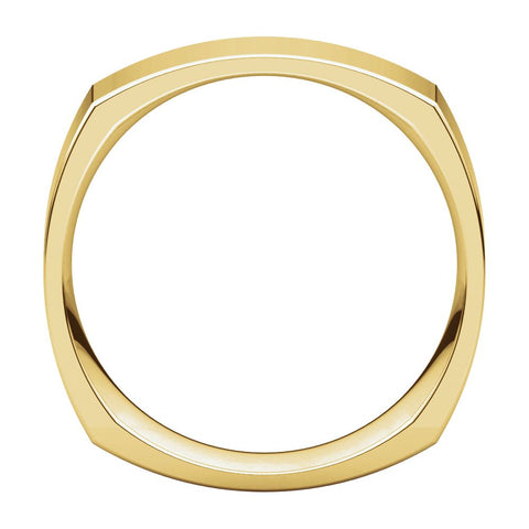 14k Yellow Gold 6mm Square Comfort Fit Band, Size 3.5