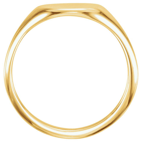 14k Yellow Gold Oval Signet Ring, Size 7