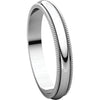 10k White Gold 3mm Milgrain Band, Size 6