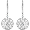 Sterling Silver .08 CTW Diamond Lever Back Earrings