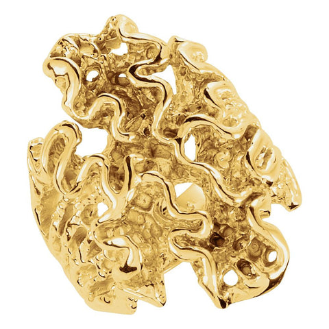 14k Yellow Gold Freeform Ring, Size 6