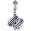 Sterling Silver 13x12.5mm Kera Slippers Charm