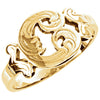 Initial Ring with Initial 'C' in 14k Yellow Gold ( Size 6 )