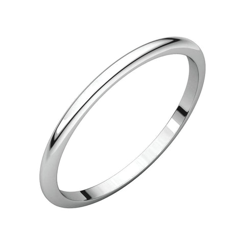 10k White Gold 1.5mm Half Round Band, Size 5