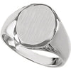 13.25X10.75 mm Men's Signet Mounting with Brush Finished Top in 14k White Gold ( Size 10 )