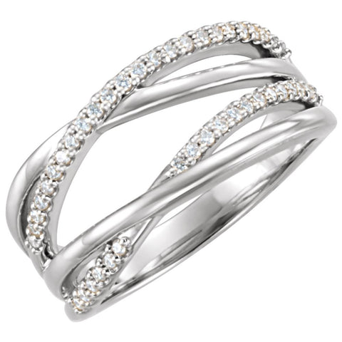 14k White Gold 1/5 CTW Diamond Ring, Size 7