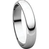 10k White Gold 4mm Half Round Band, Size 10