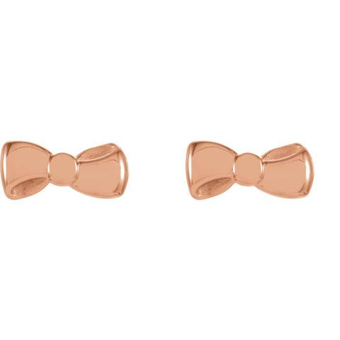 14k Rose Gold Bow Earrings