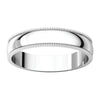 10k White Gold 4mm Light Milgrain Band, Size 8