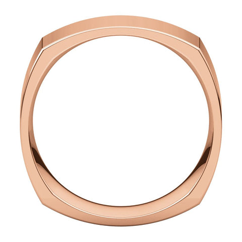 14k Rose Gold 8mm Square Comfort Fit Band, Size 11