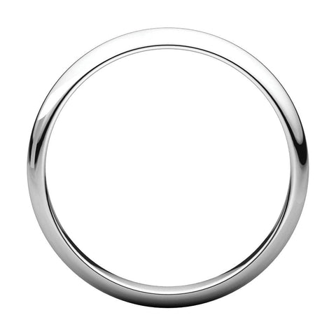 10k White Gold 4mm Half Round Light Band, Size 7.5