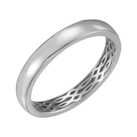 14k White Gold 4mm Lattice Design Band Size 11