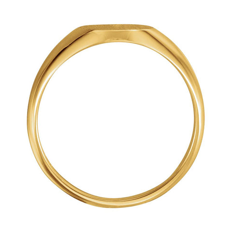 18k Yellow Gold 10x8mm Oval Signet Ring, Size 6