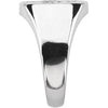 14k White Gold Signet Ring, Size 10