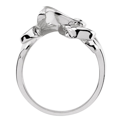 14k White Gold Freeform Ring, Size 6