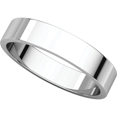 10k White Gold 4mm Flat Band, Size 11