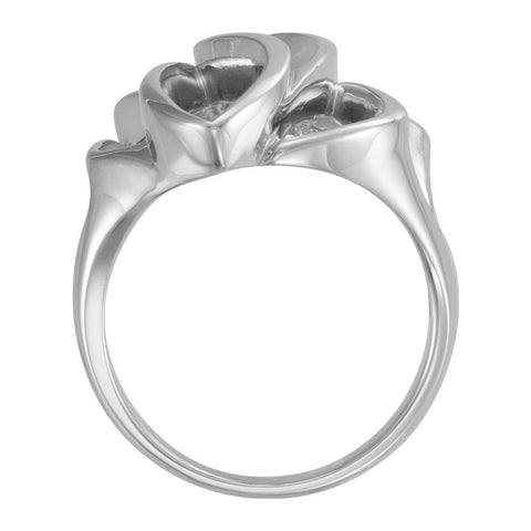 14k White Gold Freeform Ring, Size 7