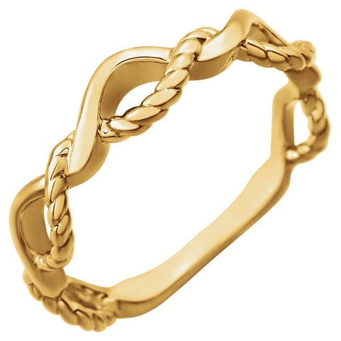 14k Yellow Gold Twisted Rope Design Ring Size 7