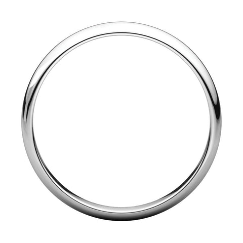 10k White Gold 3mm Half Round Light Band, Size 11