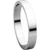 10k White Gold 3mm Flat Band, Size 7