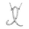 14K White Gold 1/8 CTW Diamond Initial I 17-Inch Necklace