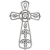 14k White Gold 0.05 ctw. Diamond Cross Pendant