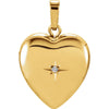 Heart Locket with Diamond Accent in 14k Yellow Gold