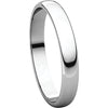 10k White Gold 3mm Half Round Light Band, Size 8.5