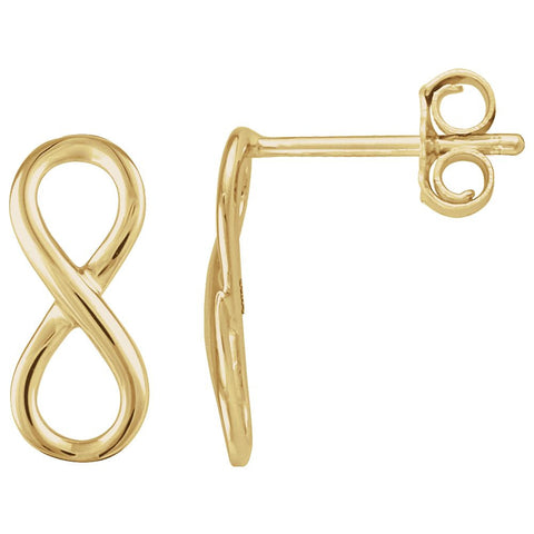 14k Yellow Gold Infinity-Inspired Earrings