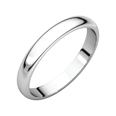 10k White Gold 4mm Half Round Light Band, Size 6