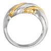 Sterling Silver & 14k Yellow Gold Freeform Ring, Size 7