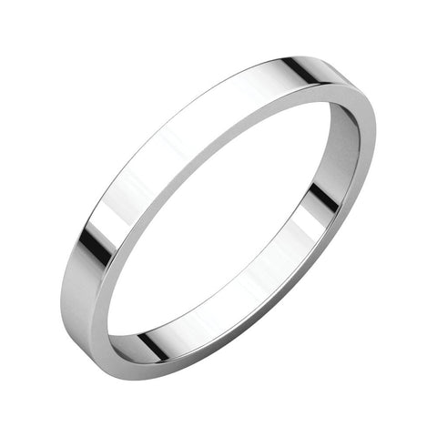 10k White Gold 2.5mm Flat Band, Size 6