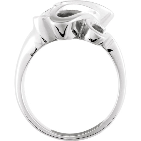 14k White Gold Freeform Ring, Size 6