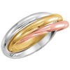 18k Yellow Gold/Plat Tri Color Rolling Ring (Size 6 )