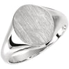 11.00x09.50 mm Signet Ring in 14K White Gold ( Size 6 )