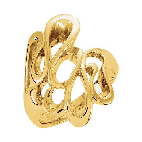 14k Yellow Gold Freeform Ring, Size 6