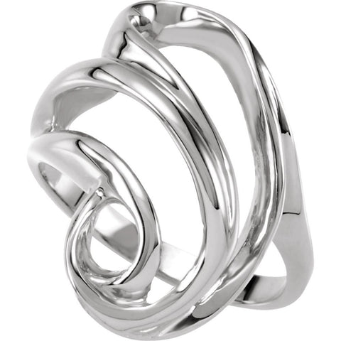 14k White Gold Freeform Ring, Size 6