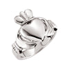 14K White Gold 10.5mm Claddagh Ring Size 11