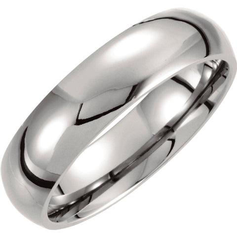 Titanium 6mm Domed Polished Band Size 8